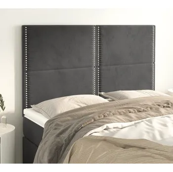 Čelo postele tmavě šedé 144x5x118/128 cm sametové IM_3116241