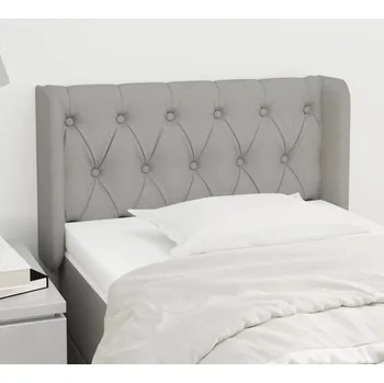 Čelo postele typu ušák světle šedé 83x16x78/88 cm textil IM_3119078