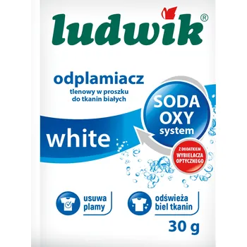 Odstraňovač skvrn Ludwik White Odstraňovač skvrn na bázi aktivního kyslíku pro bílé tkaniny, 30 g