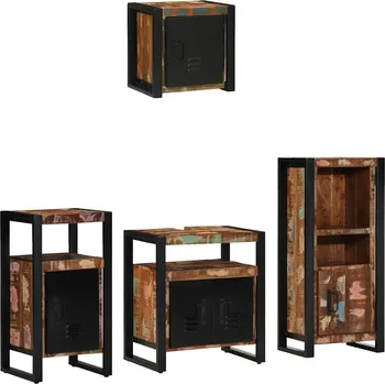 Koupelnový nábytek Sada koupelnového nábytku 4 pcs Masivní obnovované dřevo IM_3305639