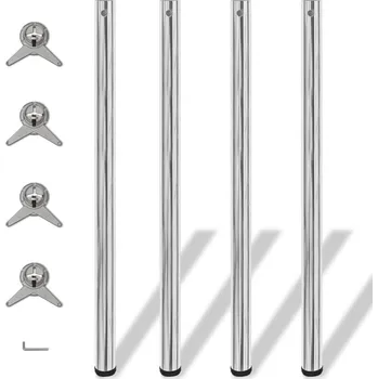 4 výškově nastavitelné stolové nohy chrom 1100 mm IM_242135