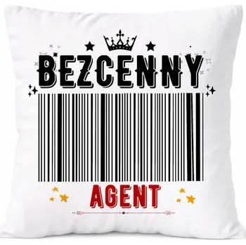 Polštář Dárek Polštář Agent s potiskem v bílém PoliDraw