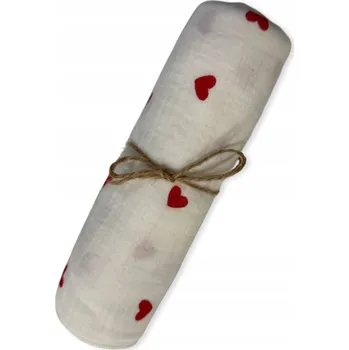 látková plena Mušelínová plena bavlna 100% 80x60 bavlněná plena se vzorem SRDÍČKA