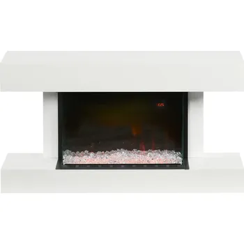 Nástěnný krb s ohřevem | bílý
