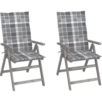 Zahradní polohovací židle s poduškami 2 ks masivní akácie IM_3064712