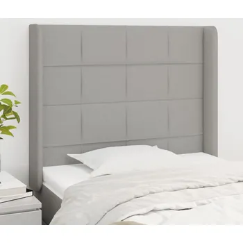 Čelo postele typu ušák světle šedé 103x16x118/128 cm textil IM_3119570