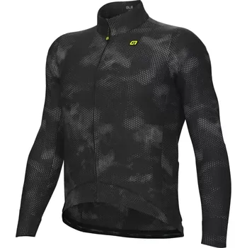 cyklistický dres ALÉ Cyklistický dres s dlouhým rukávem zimní - SPRAY - černá 2XL