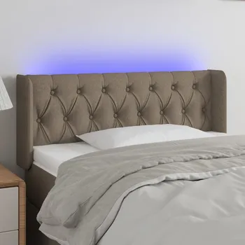 Čelo postele s LED taupe 103 x 16 x 78/88 cm textil IM_3123566