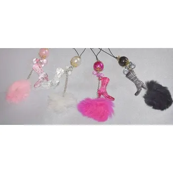 Přívěsek kozačka + plyšová ozdoba 04 (Přívěsky na šnůrce)