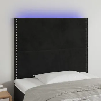 Čelo postele s LED černé 90x5x118/128 cm samet IM_3122322