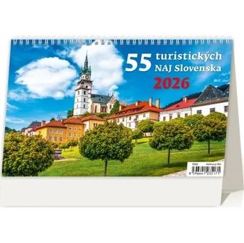 Kalendář 55 turistických nej x Křížem krážem slovenský stolní kalendář 2026 S332-26 Nižší cena pro více kusů!