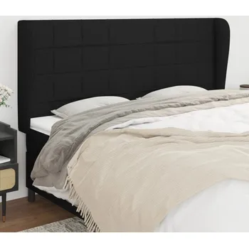 Čelo postele typu ušák černé 203x23x118/128 cm textil IM_3117980