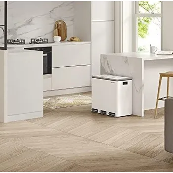 Odpadkový koš Kuchyňský odpadkový koš 3x18 l | bílý