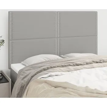 Čelo postele světle šedé 144x5x118/128 cm látkové IM_3116190