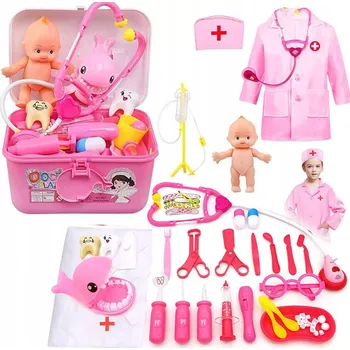 Hra na doktory LÉKAŘSKÁ SADA PRO DĚTI LÉKAŘ DOKTOR V KUFRU STETOSKOP