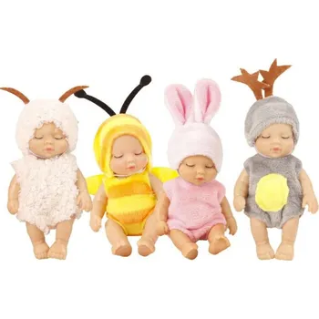 Miminko panenka v oblečku 12cm v převleku zvířátko 4 druhy