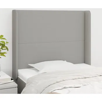 Čelo postele typu ušák světle šedé 93x16x118/128 cm textil IM_3119282