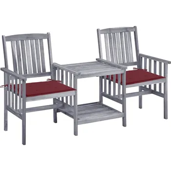 Zahradní židle s čajovým stolkem a poduškami masivní akácie IM_3061311