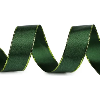 Stuha Atlasová stuha s lurexovým okrajem šíře 25 mm