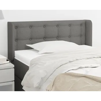 Čelo postele typu ušák tmavě šedé 103x16x78/88 cm textil IM_3119193