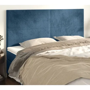 Čelo postele tmavě modré 180x5x118/128 cm sametové IM_3116116