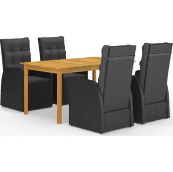 Zahradní sestava 5dílný zahradní jídelní set černý IM_3067811