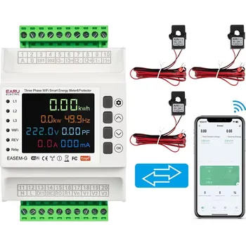 IP kamera Třífázový elektroměr s WiFi TUYA, obousměrný, měření spotřeby a výroby energie, s displejem