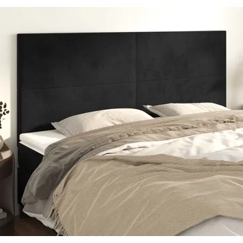 Čelo postele černé 160x5x118/128 cm sametové IM_3116108