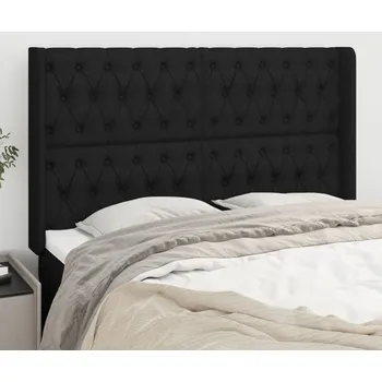 Čelo postele typu ušák černé 163x16x118/128 cm textil IM_3119924