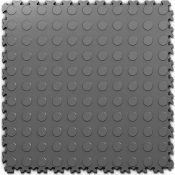 Umělý povrch PVC dlažba Mosolut Machine Industrial+, mince, grafit