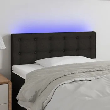Čelo postele s LED černé 80 x 5 x 78/88 cm textil IM_3122022