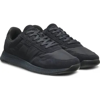 Pánská obuv Velké Velikosti - BOSS - Polstrované tenisky z nylonu se semišovými detaily - 45 - Námořnická Modrá