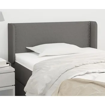 Čelo postele typu ušák tmavě šedé 93x16x78/88 cm textil IM_3118611