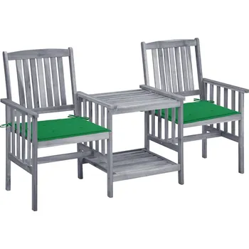 Zahradní židle s čajovým stolkem a poduškami masivní akácie IM_3061307