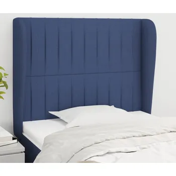 Čelo postele typu ušák modré 103x23x118/128 cm textil IM_3118190