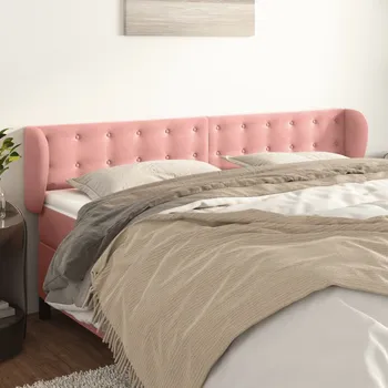 Čelo postele typu ušák růžová 163x23x78/88 cm samet IM_3117637