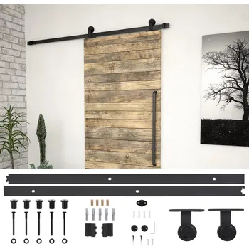 Interiérové dveře Sada příslušenství pro posuvné dveře SKIEN 183 cm ocelová černá IM_145262