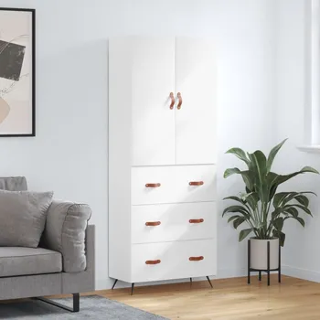 Příborník do zásuvky Skříň highboard bílá 69,5 x 34 x 180 cm kompozitní dřevo IM_3195819