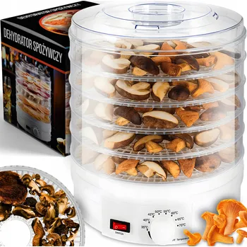Sušička potravin SUŠIČKA NA HOUBY OVOCE BYLINKY ZELENINY POTRAVIN S REGULACÍ TEPLOTY 350W