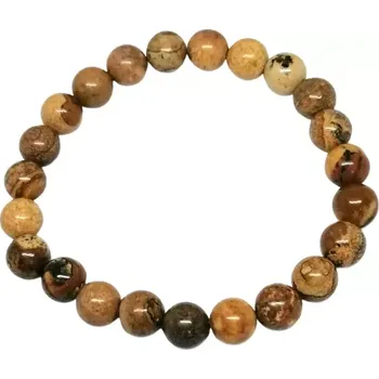 Náramek Náramek z jaspisu obrázkového – kuličky 8 mm, univerzální velikost