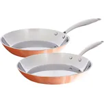 SILVERCREST® Sada pánví s měděnou povrchovou úpravou, Ø 24 cm, Ø 28 cm, 2dílná