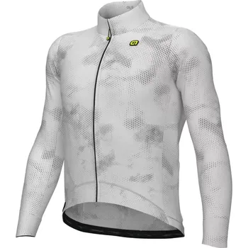 cyklistický dres ALÉ Cyklistický dres s dlouhým rukávem zimní - SPRAY - bílá 3XL