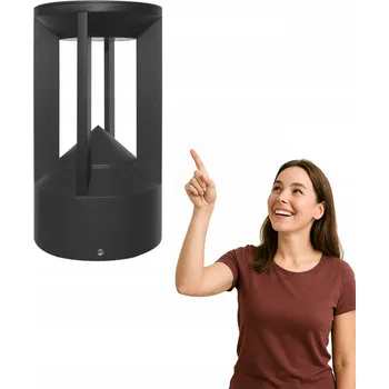 Venkovní osvětlení Osvětlovací sloupek kulatý Italux integrovaný LED zdroj 20 cm černý