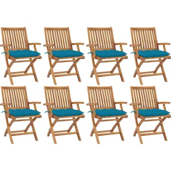 Skládací zahradní židle s poduškami 8 ks masivní teak IM_3072796