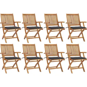 Skládací zahradní židle s poduškami 8 ks masivní teak IM_3072777