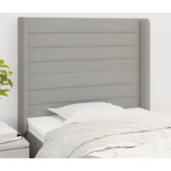 Čelo postele typu ušák světle šedé 103x16x118/128 cm textil IM_3119710