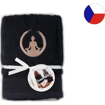 Ručník Ručník z mikrobavlny SLEEP WELL černý 50x100 Jóga Rovnováha