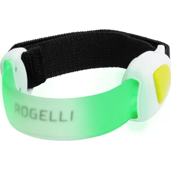 Moto kalhoty Bezpečnostní svítidlo Rogelli NEON LED ARMBAND s upevňovacím páskem na ruku, zelené