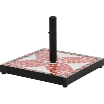 Stojan na slunečník Základna na slunečník terakotová a bílá čtvercová 12 kg IM_362218