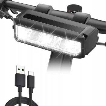 Cyklosvítilna PŘEDNÍ LED SVĚTLO NA KOLO NA ŘÍDÍTKA SILNÉ USB 900lm